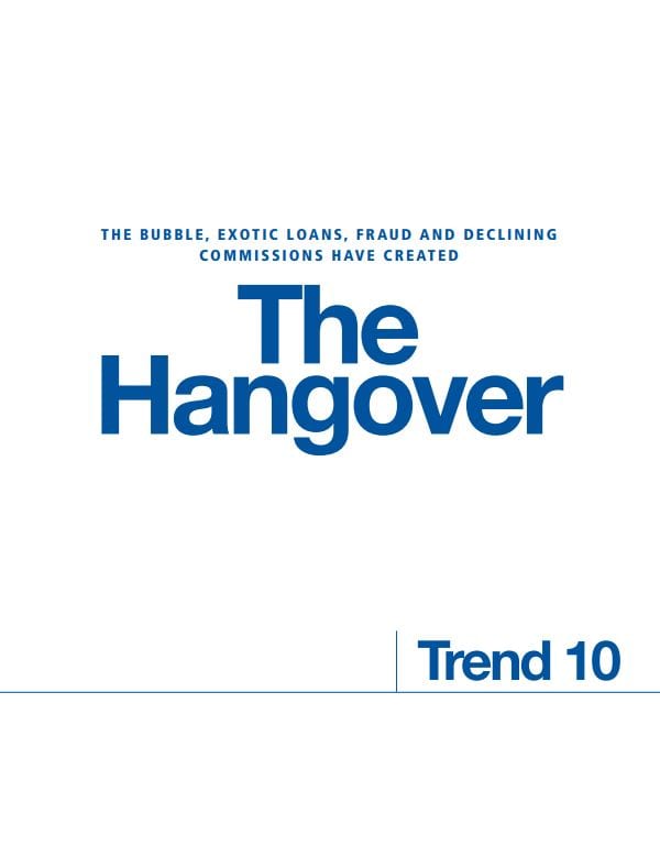 The Bubble, Exotic Loans, Fraud and Declining Commissions Have Created – The Hangover