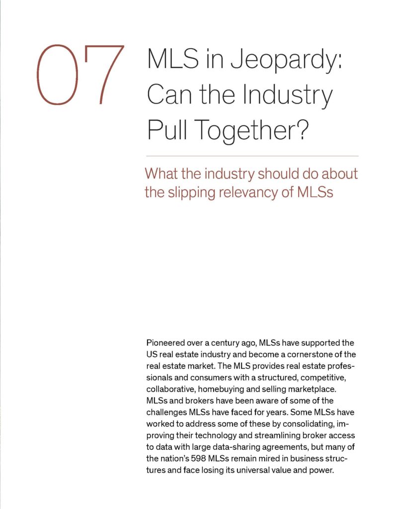 MLS in Jeopardy – Can the Industry Pull Together?